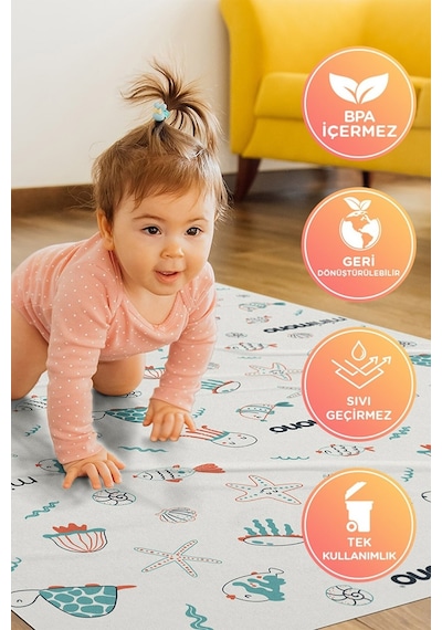 Minimono 3'lü Desen Mama Sandalyesi Altı ve Aktivite Örtüsü