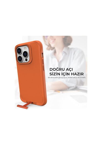 Bix Apple Uyumlu iPhone 14 Pro Max Vortex Magsafe Kılıf Stand Özellikli 3x Korumalı Mikro Fiber İç Yüzey Turuncu Bix Apple Uyumlu iPhone 14 Pro Max Vortex Magsafe Kılıf Stand Özellikli 3x Korumalı Mikro Fiber İç Yüzey Turuncu