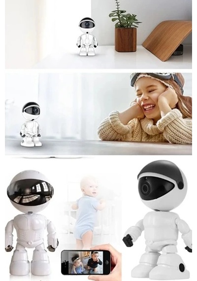Robot Görünümlü Wi-fi Bebek Kamerası Beyaz
