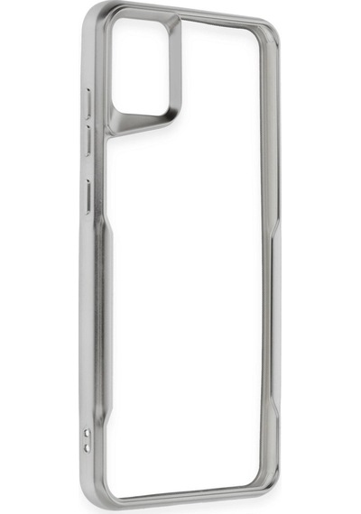 Samsung  Uyumlu  Galaxy A05 Kılıf Boyi Silikon Kapak Gümüş