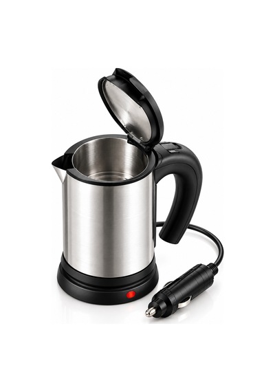Yolculuk Ve Seyahat İçin 12v Araç Uyumlu Paslanmaz Çelik Elektrikli Su Isıtıcı Kettle - Lisinya