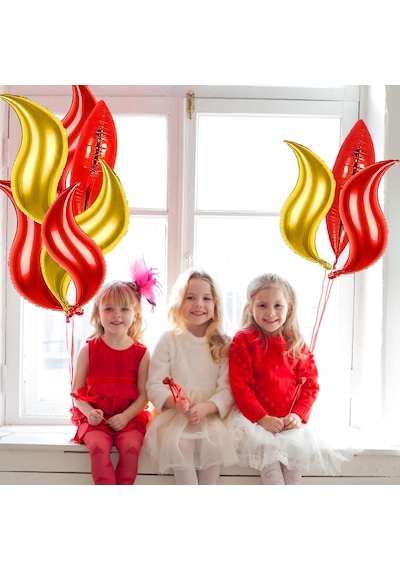 Ateş Şeklinde Folyo Balon 18 İnç 3 Lü