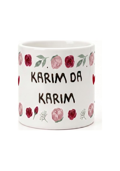 Karım Da Karım Ve Kocam Da Kocam Yazılı Desenli Seramik Hediye Kupa Bardak Çok Renkli