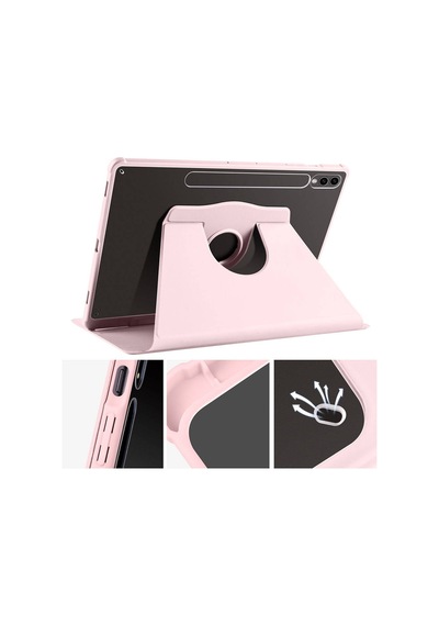 Galaxy Uyumlu Tab S9   Plus Kılıf Termik Kalem Bölmeli Dönebilen Standlı Kılıf