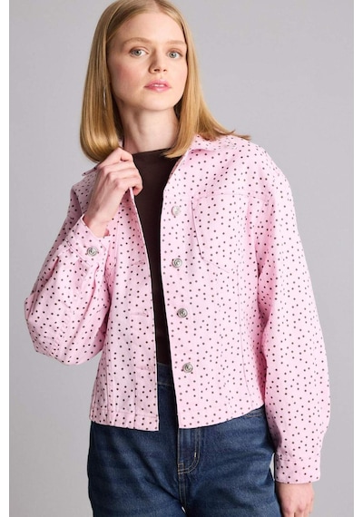 Defacto Regular Fıt Gömlek Yaka Gabardin Pembe Ceket H5733ax26smpn440 Pembe-pn440