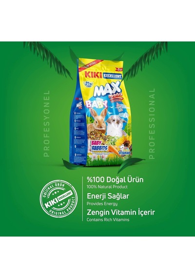 Kıkı Excellent Kemirgen Max Menu Baby Rabbits Yavru Tavşan Yemi 500 Gr. Kg303