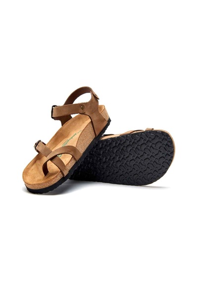 Comfortfusse Gabriella - Kadın Ortopedik Hakiki Deri Sandalet Kum
