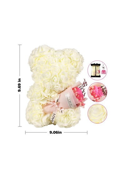 Teddy Rose Kırmızı Beyaz Ayıcık