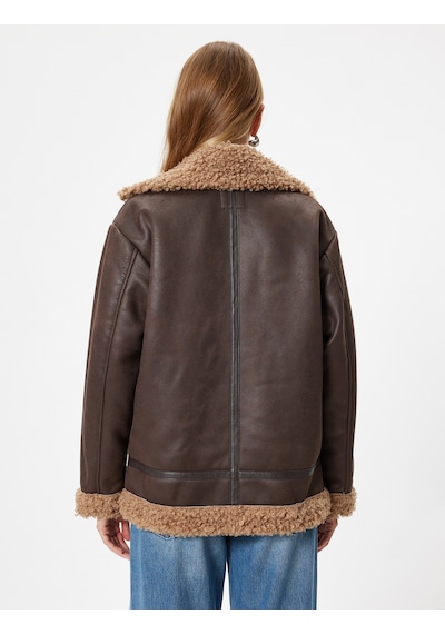 Koton Koton X Sima Tarkan - Yakası Suni Kürklü Fermuarlı Cepli Suni Deri Oversize Biker Ceket Kahverengi 5wak20163ew Kahve Koton Koton X Sima Tarkan - Yakası Suni Kürklü Fermuarlı Cepli Suni Deri Oversize Biker Ceket Kahverengi 5wak20163ew Kahve