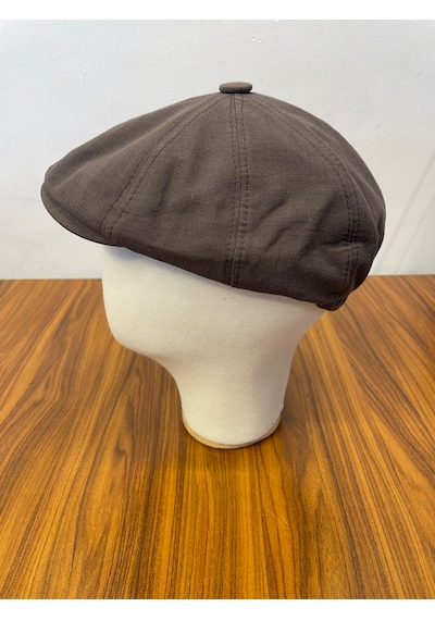 Hamze Peaky Blinders Tommy Shelby Model Keten Kasket Şapka Kahverengi