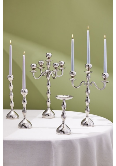 Karaca  Home Arlen 3'lü Şamdan Silver 38x29 cm