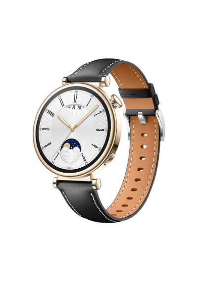 Huawei Watch Gt4 41mm İle Uyumlu Gümüş Metal Tokalı Deri Zarif Şık Kordon