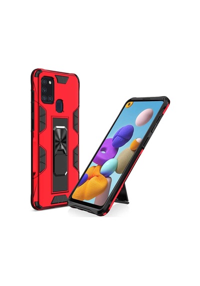Samsung Uyumlu Galaxy A21S Kılıf Zore Volve Kapak-Kırmızı