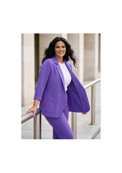 Hanezza Yeni Sarap Rengi Kadın Blazer Ceket Büyük Beden Takım Elbise Uyumlu Lila - 5553107 Lila Hanezza Yeni Sarap Rengi Kadın Blazer Ceket Büyük Beden Takım Elbise Uyumlu Lila - 5553107 Lila