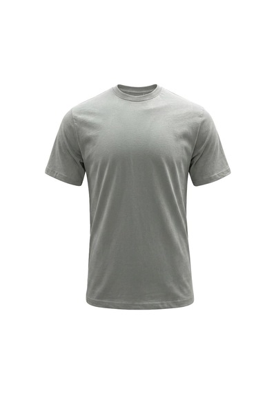 Uki Gri Bisiklet Yaka Basic T-shirt
