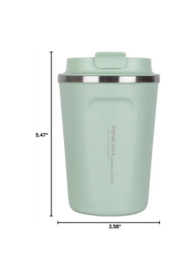 Pinkah Paslanmaz Çelik Kahve Termos Bardak Matara 350 Ml Yeşil Renk Pkh-pj-3548-l Yeşil