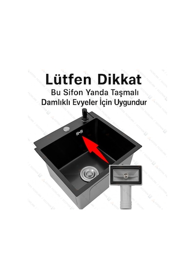 S Çiftli Çöpmak Sifonu Taşmalı Yan-derin 11 Cm Çap Koku Önleyici Evye Gideri
