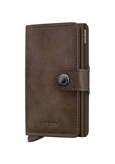 Secrid Miniwallet Vintage Kartlık Cüzdan, Koyu Kahve Çok Renkli