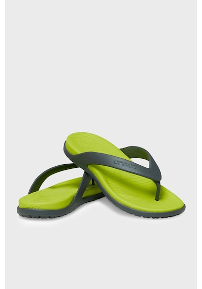 Crocs Coast Flip Logolu Parmak Arası Terlik Erkek Terlik 212035-0gg Gri-sarı