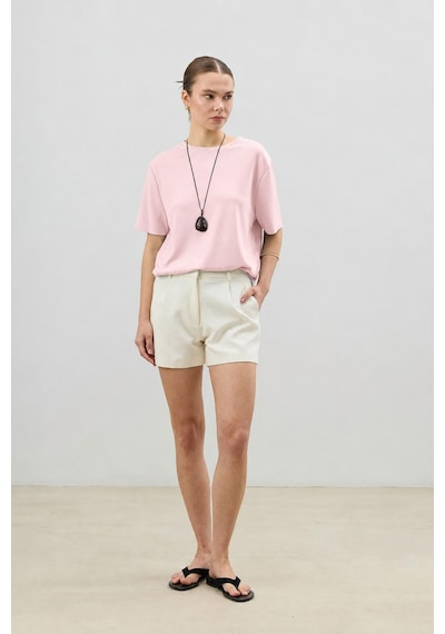 Antioch Dökümlü Kadın T-shirt Pembe