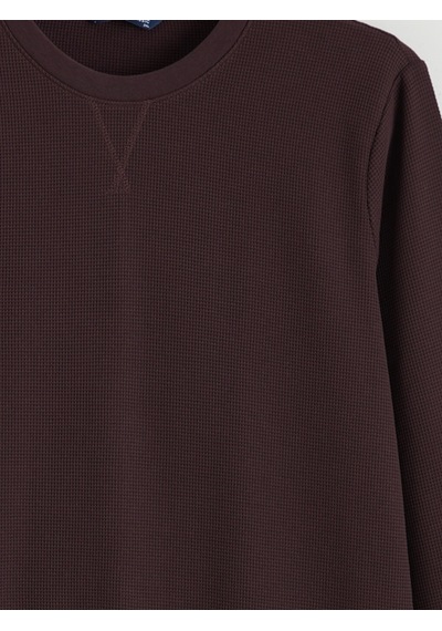Lcwaıkıkı Classic Mürdüm Bisiklet Yaka Erkek Sweatshirt