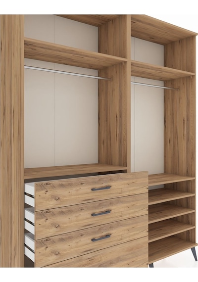 Hyperion Gardrop 7 Raflı 4 Çekmeceli 2 Askılı 176x44x221 Çam-çam Çam Hyperion Gardrop 7 Raflı 4 Çekmeceli 2 Askılı 176x44x221 Çam-çam Çam