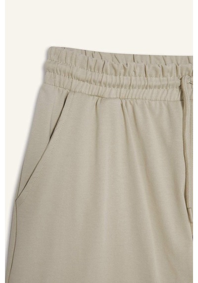 Defacto Slim Fit Dar Kesim Cepli Pamuklu Basic Düz Bermuda Şort - Bej W1105AZ25SPBG735