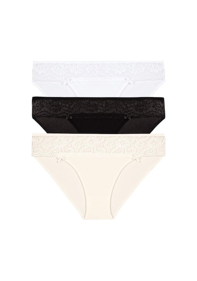 3 Lü Paket Şahin Bayan Dantelli Likralı Bikini Külot 30623 Çok Renkli