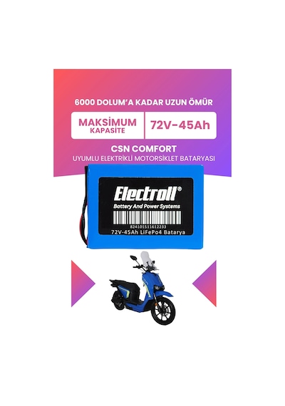Csn Comfort Batarya Maksimum Kapasite Lifepo4 72v 45ah Elektrikli Motosiklet Bataryası