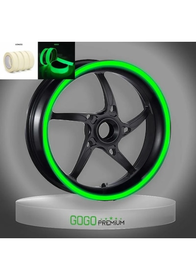 Gece Yanan Doğal Renk Fosforlu 7cm X 7m Lüks 1 Set Jant Şeridi