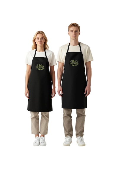 Unisex Aşçı Önlüğü Mizahi Guacamole Baskısı Boyundan Bağlamalı Ra Siyah