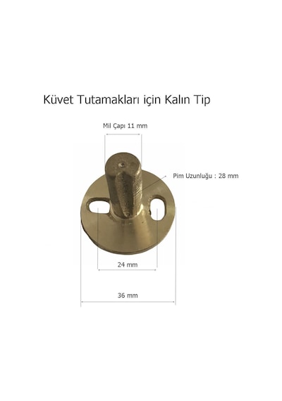 Kalın Tip Banyo Aksesuar Montaj Parçası Prinç Kırılmama Garantili