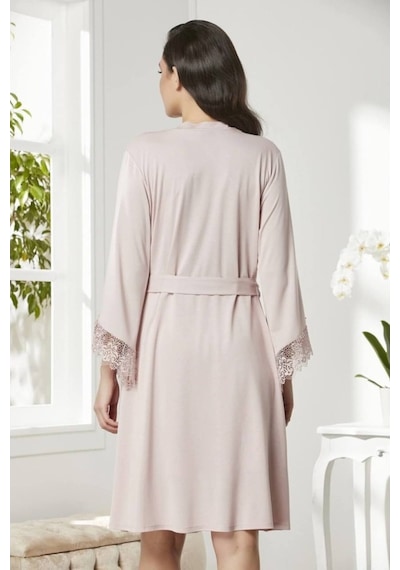 Pierre Cardin 5040 6'Lı Modal Gecelik Sabahlık Çeyiz Seti Pudra (546981715)