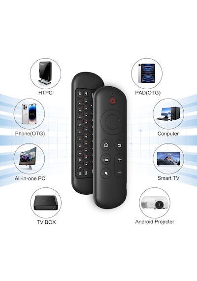 Bruxe M5 Araç Android Box Uyumlu Universal Kablosuz Çift Modlu Klavyeli Uzaktan Kumanda Diğer