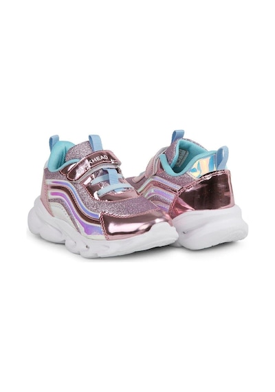 Çocuk Işıklı Cırtlı Günlük Ayakkabı Buck4430 Glossy Shıny-4912 Pink-blue