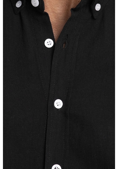 Tudors Slim Fit Uzun Kol Biyeli Yaka Düğmeli Keten Erkek Siyah Gömlek-26926-siyah Siyah Tudors Slim Fit Uzun Kol Biyeli Yaka Düğmeli Keten Erkek Siyah Gömlek-26926-siyah Siyah