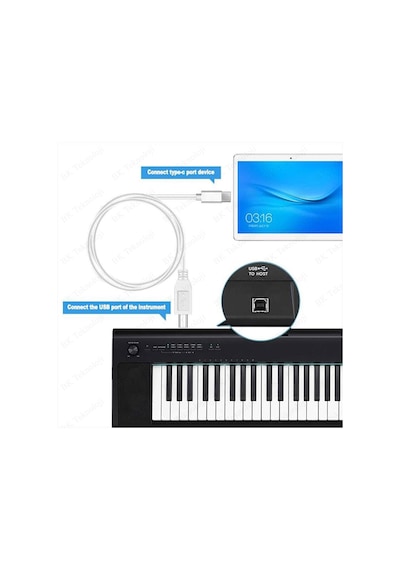 Type-C to USB-B Midi - Yazıcı Kablosu 1.5 Metre
