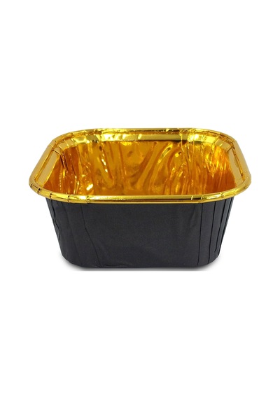 Kafem Muffin Kek Kapsülü Kare Siyah-altın 25li X 5 Paket - K37 Siyah