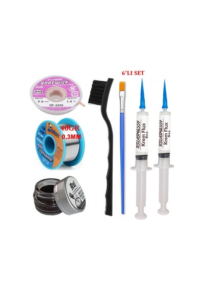 Mechanic Lehim Teli 0,3mm 40gr Havya Uc Temizleyici Rslasm Flux Ve Cp-2015 Lehim Emme Teli Seti St03