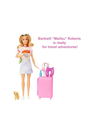 Barbie Seyahatte Bebeği Ve Aksesuarları Barbie Bebek Ve Aksesuarları, Yavru Köpeğiyle Seyahat Seti Hjy18 Genel