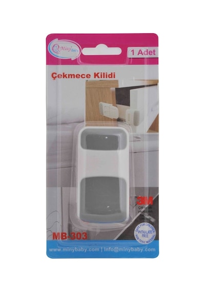 Miny Baby Çekmece Kilidi Çift Emniyetli Gri