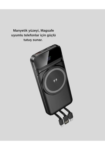 Hubrendy  10000 Mah Kablosuz Powerbank 15w Hızlı Şarj, Type-c Çoklu Çıkışlı Diğer