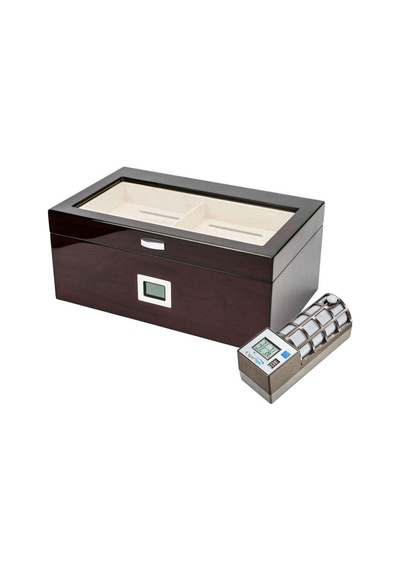 Cedar Alman Puro Kutusu Humidor Parlak Kiraz 80's Cigarspa Elektronik Nemlendirme