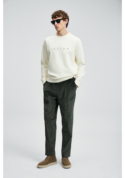 Lufian Cooper Erkek Sweatshirt 112030177 Ekru