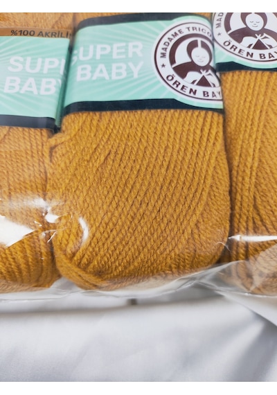 Super Baby Altın Bej El Örgü İpi Art No:1758 Nm:3.4 100gr. 340mt. 3 Adet - Renk: 115
