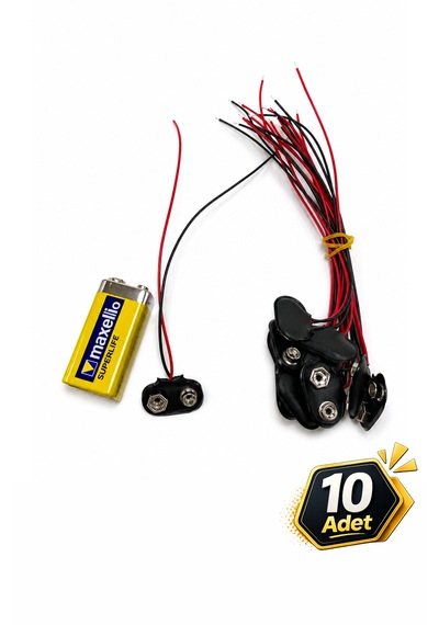 Pil Soketi 9v Pil Başlığı Bağlantı Kablosu Jack Battery Connector 10 Adet