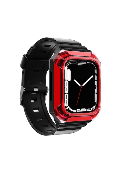 Watch 42mm Uyumlu Krd-88 Sert Pc Kasa Koruyuculu Uyumlu Mkst Kordon-kırmızı