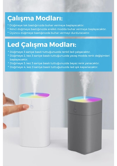 Qasul Rgb Işık Hava Nemlendirici Buhar Makinesi Oda Kokusu