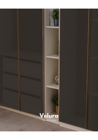 Flora 8 Kapaklı Köşe Dolap & Gardırop Ekru