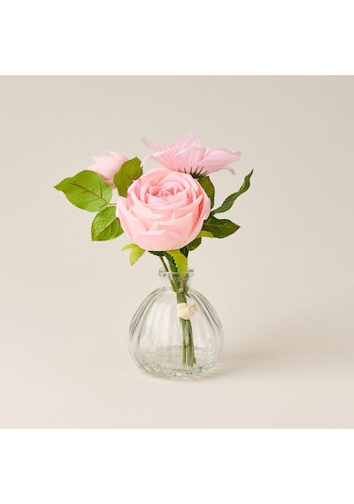 Deco Vazolu Şakayık - Pembe - 21 Cm Çok Renkli